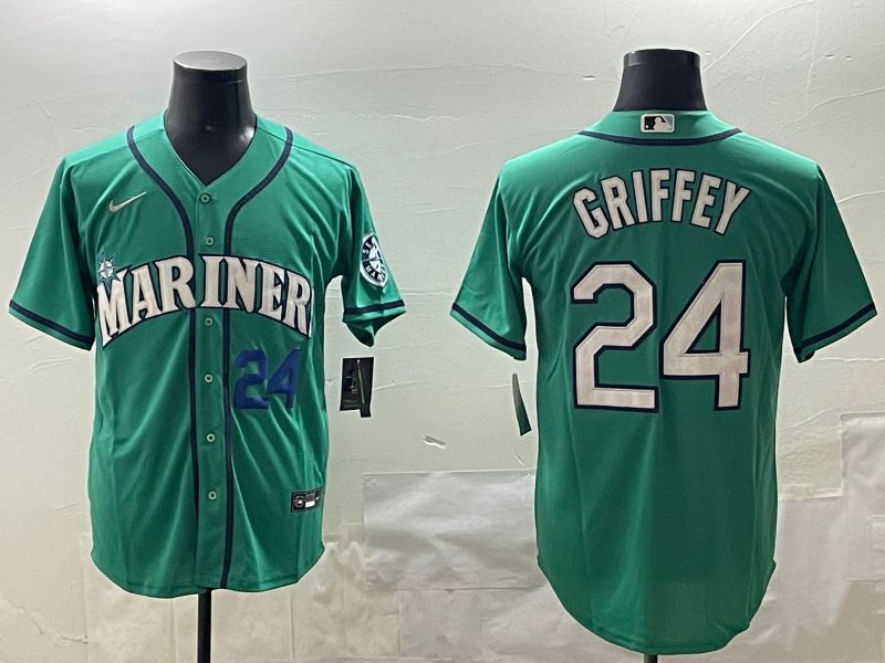 Men Seattle Mariners 24 Griffey Green Game 2025 Nike MLB Jersey style 2